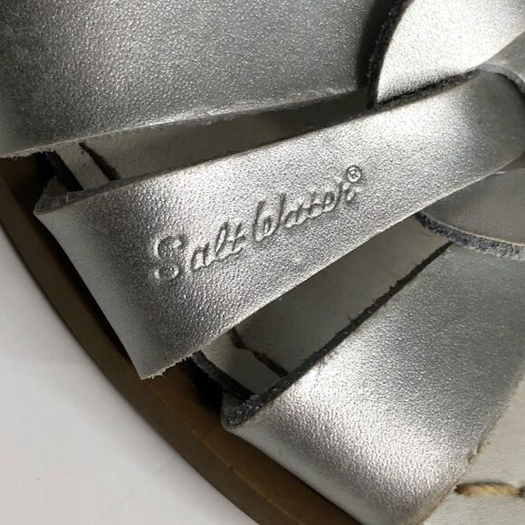 Salt Water Sz 8 Sandals Silver Leather - Picture 5 of 6
